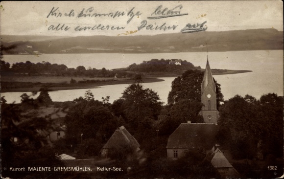 Ak Gremsmühlen Malente in Ostholstein, Kellersee, kerk
