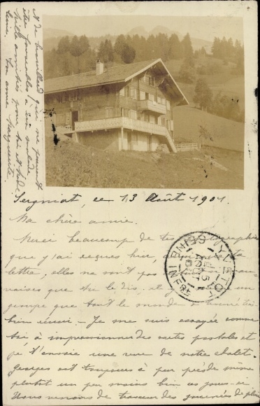 Postcard Unknown hut around 1901