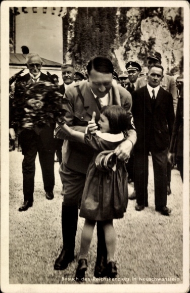 Picture Neuschwanstein Castle, Führer and Reich Chancellor Adolf Hitler, visit, girl