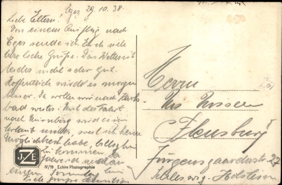 Ak Eger Reg Karlsbad, marktplein, fontein, winkels, gevels van huizen