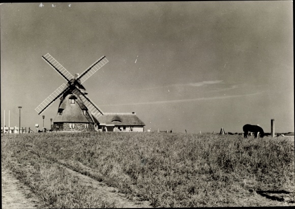 Postcard Groß Stieten in Mecklenburg Western Pomerania, restaurant windmill