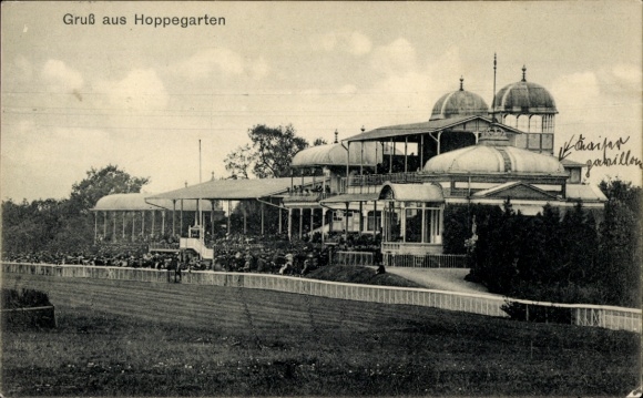 Postcard Hoppegarten in Brandenburg, racecourse