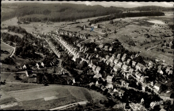 Postcard Langenaubach Haiger in Hesse, aerial photograph, school camp of the Witten secondary school