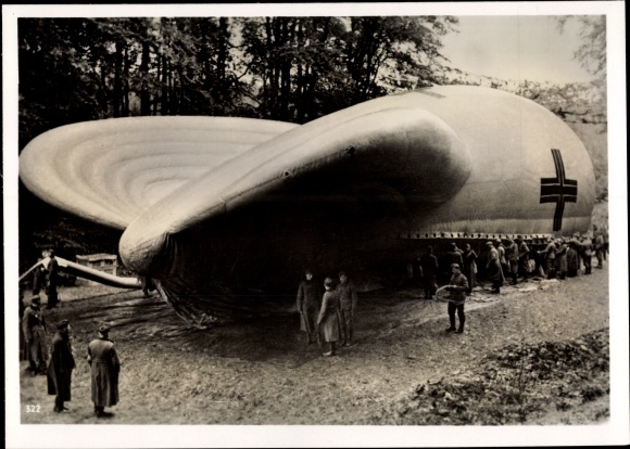 Photo Heinrich Hoffmann, filling up a captive balloon in a forest on the western front, Nov 1939