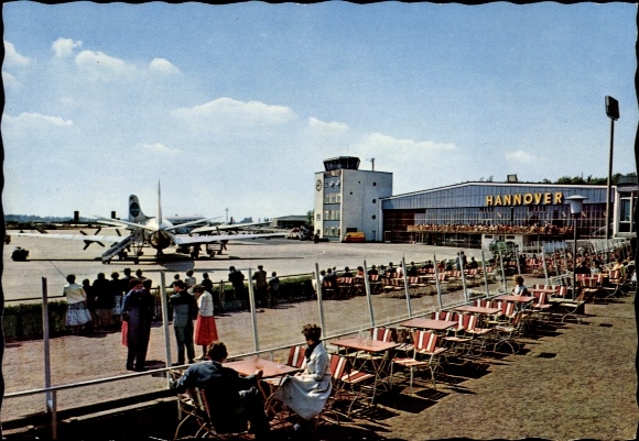 Postcard Hannover in Lower Saxony, airport, terrace