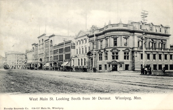 KP Winnipeg Manitoba Canada, West Main St, patrząc na południe od Mc Dermot