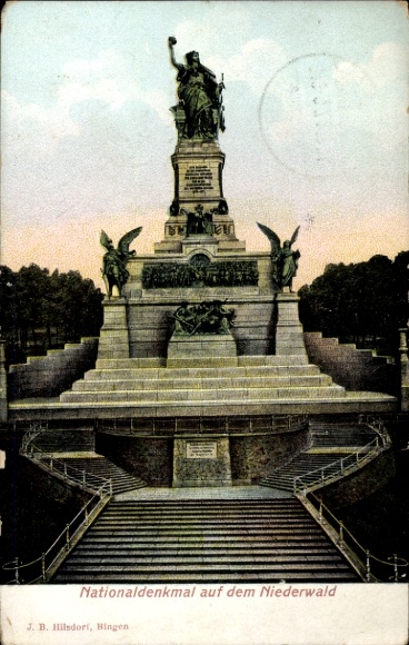 Relief Ak Rüdesheim am Rhein in Hessen, Nationaldenkmal auf dem Niederwald
