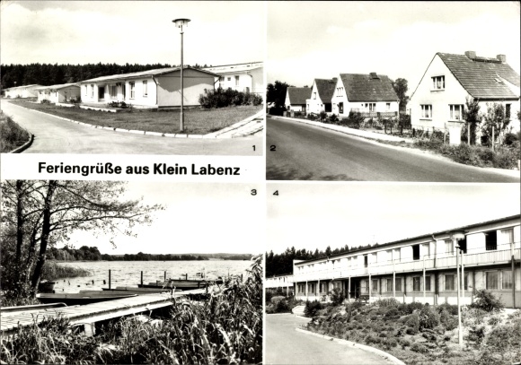 Postcard Klein Labenz Groß Labenz Warin in Mecklenburg, FDGB recreation property Willi Schröder, Labenzer See