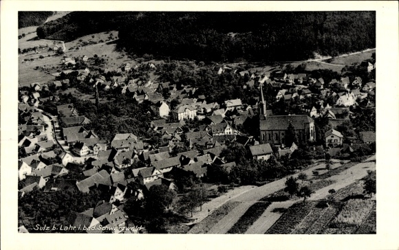 Ak Sulz Lahr im Schwarzwald, Fliegeraufnahme