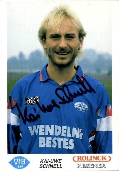 Autograph card footballer Kai Uwe Schnell, VFB Oldenburg, autograph