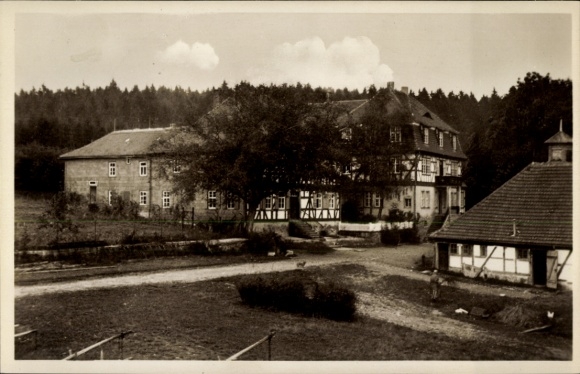 KP Albrechts Suhl w Turyngii, posiadłość historyczna Aschenhof, wiejska okolica, spokojna atmosfera