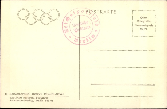 PC Berlin Charlottenburg Westend, Reichssportfeld, Dietrich Eckardt stage, Waldstadion, Olympia 1936