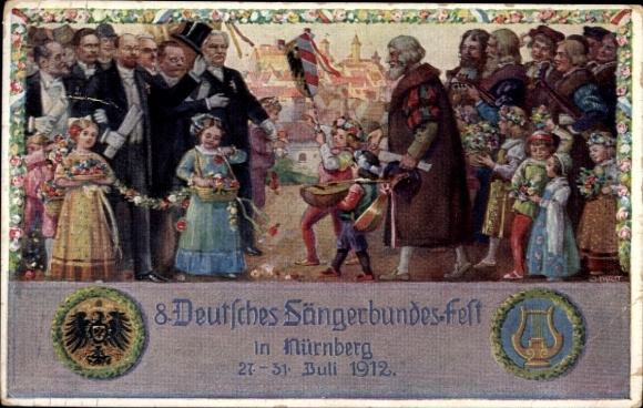 Artist Postcard Durst, J., Nuremberg in Middle Franconia, 8th German National Singers Festival 1912