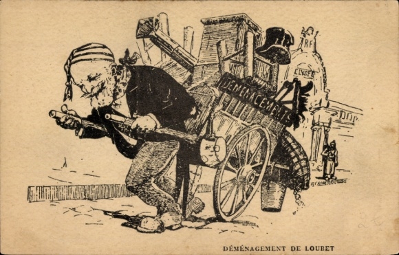 Postcard Demenagement de Loubet, caricature
