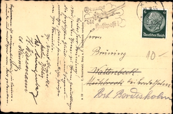 Postcard Burg auf der Insel Fehmarn, Schwanenteich
