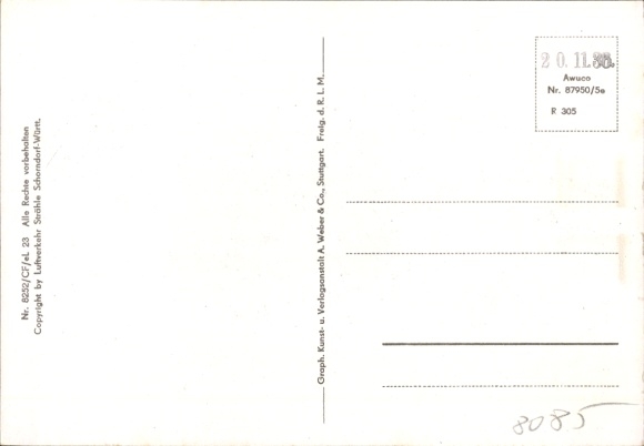 Postcard Kronau in Baden, aerial photograph