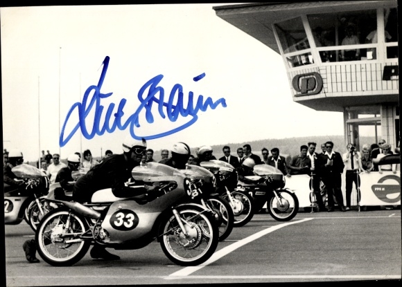 Foto Motorrennsport, Motorradrennfahrer Dieter Braun, Autogramm