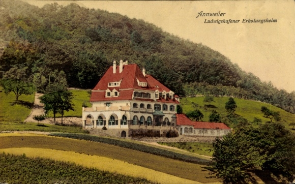 Postcard Annweiler am Trifels, The Ludwigshafen recreation center and surrounding area