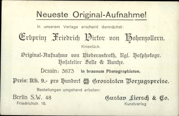 Postcard Hereditary Prince Friedrich Viktor of Hohenzollern Sigmaringen, portrait in uniform, spiked helmet