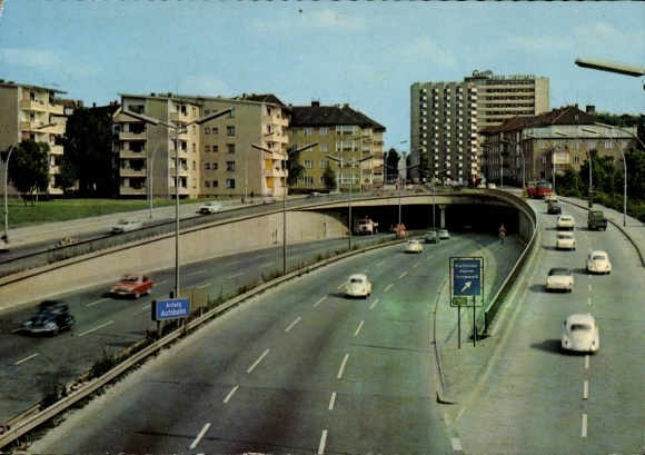 Postcard Berlin Charlottenburg, view of the city motorway, Radio Television, Graetz