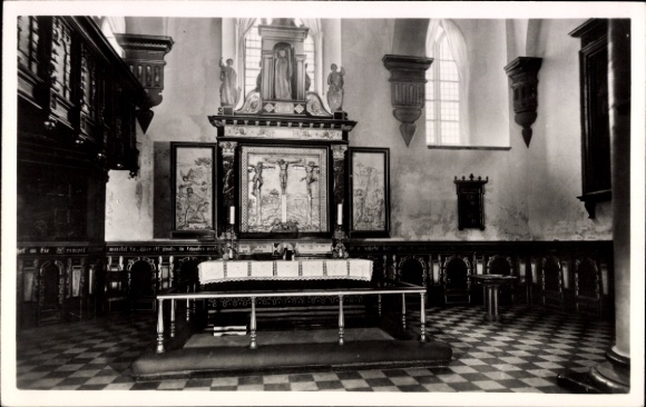 KP Helsingør Helsingör Dania, Kronborg Slot, Zamek, Ołtarz, Widok wnętrza, Archit historyczny