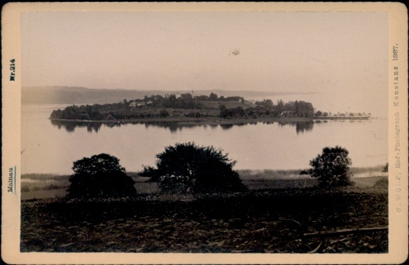 Kabinett Foto Insel Mainau im Bodensee, Totalansicht