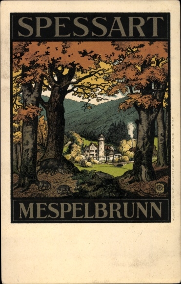 Artist PC Mespelbrunn in the Spessart of Lower Franconia, autumn motif