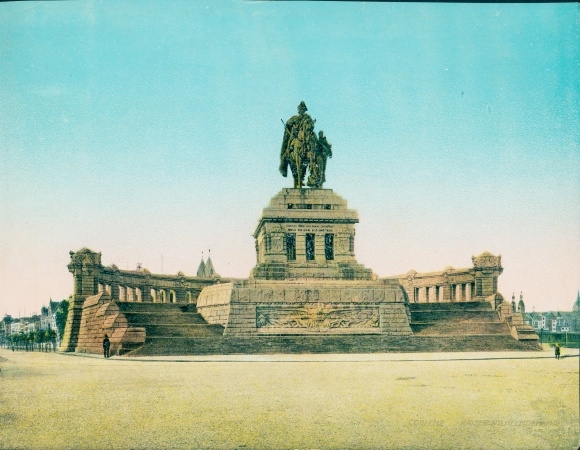 Chromo photo Koblenz, Kaiser Wilhelm monument