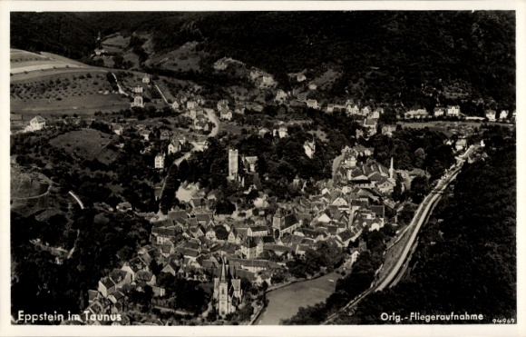 Postcard Eppstein im Taunus, aerial photograph