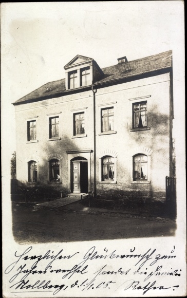 Foto Ak Oelsnitz im Erzgebirge, Wohnhaus, Eingangstür