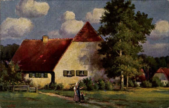 Artist Postcard Hoy, Walter, A Sunny Day