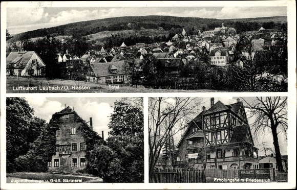 PC Laubach Hesse, total view, youth hostel and Counts. Nursery, rest home Friedensruh