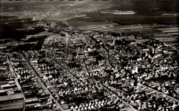 Postcard Pfungstadt Hessen, aerial view of Hesse, many houses, rural surroundings