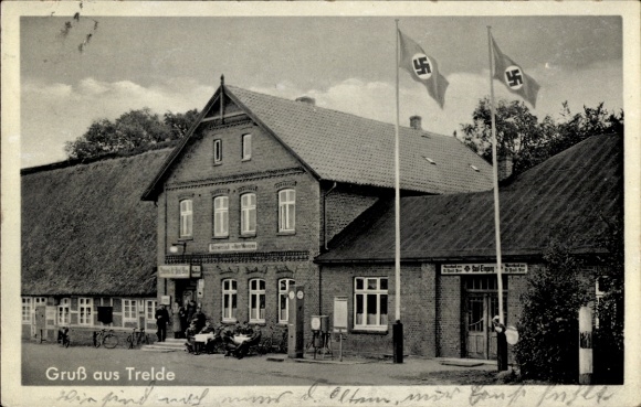 Postcard Trelde Buchholz in der Nordheide, Gasthaus Wentzien