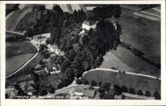 Postcard Freyung in the Bavarian Forest, aerial photograph