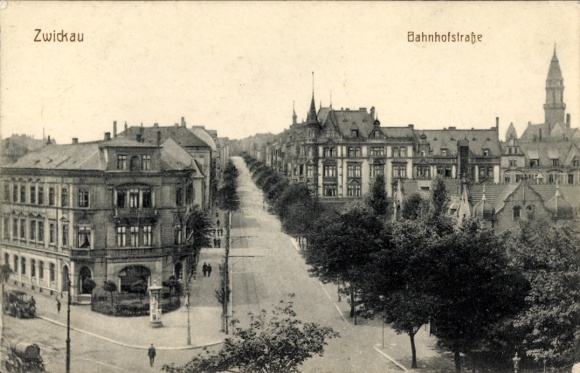 Ak Zwickau in Sachsen, Bahnhofstraße