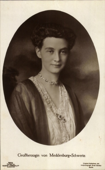 Ak Groothertogin Alexandra van Mecklenburg Schwerin, portret
