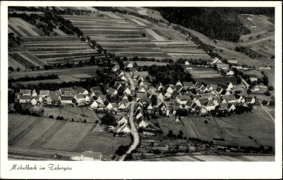 Postcard Michelbach am Heuchelberg Zaberfeld in Württemberg, aerial photograph