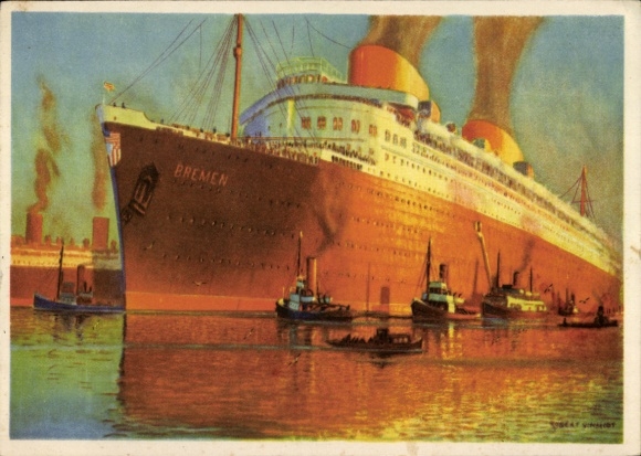 Artist Postcard Schmidt, Robert, NDL Vierschrauben Schnelldampfer Bremen