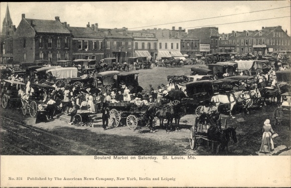Ak Saint Louis Missouri USA, Soulard-markt op zaterdag