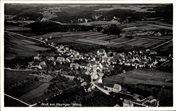 Ak Hayingen auf der Schwäbischen Alb, Fliegeraufnahme