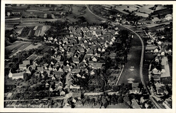 Postcard Ittlingen im Kraichgau, aerial photograph