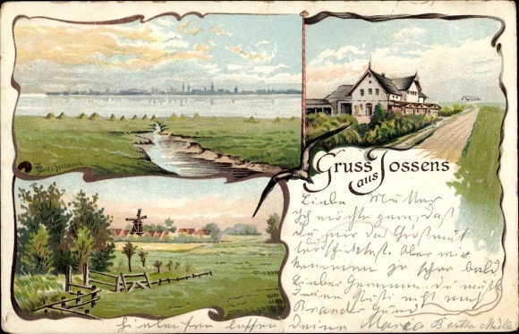 Chromo-Litho North Sea resort Tossens Butjadingen, partial views