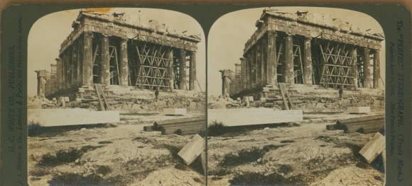 Stereo photo Athens Greece, Parthenon