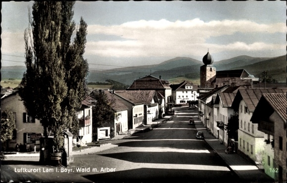 Postcard Lam Bavarian Forest, general view with Arber
