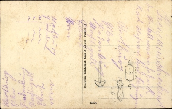 Postcard O. Fritzsche, master art driver from Dresden Leuben, art bike, P. Medack