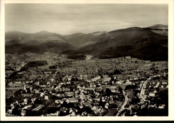 Postcard Wehr in Baden, aerial photograph