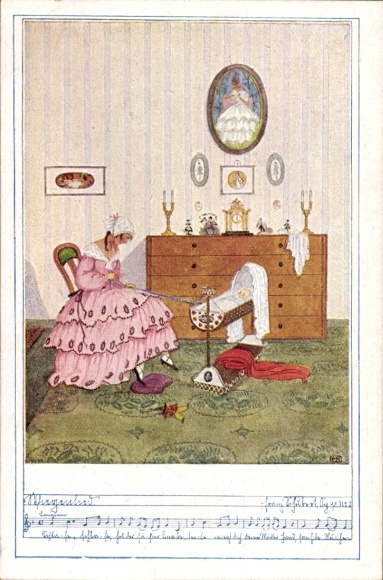 Artists Postcard Köhler, Mela, Lullaby, Franz Schubert Op. 98, German School Association