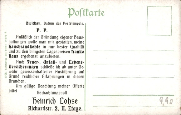 Postcard Zwickau in Saxony, Luther Church, portrait Dr. Martin Luther, 1485 to 1546
