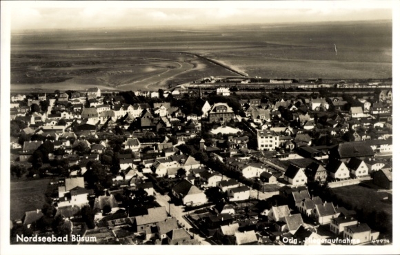 Ak Büsum im Dithmarschen, totaalbeeld van de stad, luchtfoto